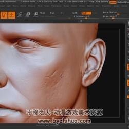 ZBrush 雕刻人物教程 逼真的皮肤视频教程 附源工程文件