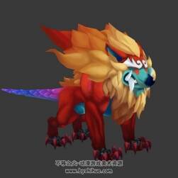 中國古代玄幻風(fēng)游戲動物四足獸3DMax模型下載