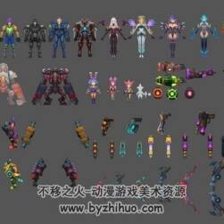 手繪科幻角色 武器3D模型 max2015 百度網(wǎng)盤下載