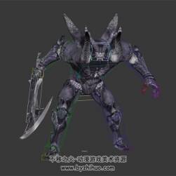 黑乎乎的魔幻風(fēng)BOSS 3D模型 有綁定和攻擊的動(dòng)作