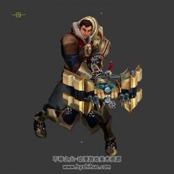 LOL 英雄聯(lián)盟 杰斯 弩手 3D模型 有綁定和射擊動(dòng)作