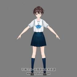 ROBOTICS;NOTES 女主角瀨乃宮秋穗 3D模型 有綁定 高模
