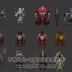 22个武侠风格角色模型 带动作