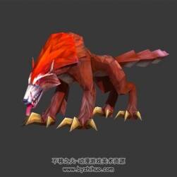 嘴上有血的红狼 小怪NPC 3D模型