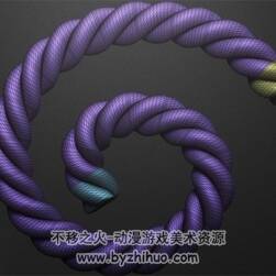ZBRUSH 繩筆刷 鋼絲繩麻花繩ZB筆刷