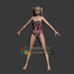 金发 美女 连体泳装模型