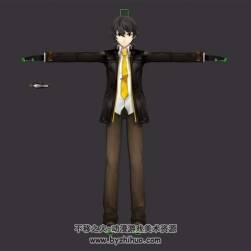 封印者男主角 有绑定 带武器 3D模型