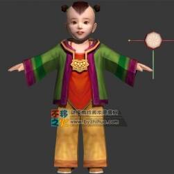 古风 儿童 男孩女孩 姐弟模型