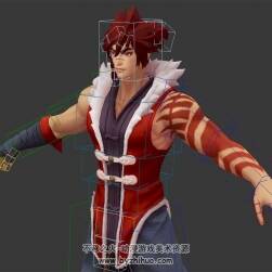 王者榮耀裴擒虎皮膚街頭霸王3DMax模型帶綁定下載