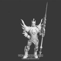 長矛鎧甲壯漢白模 3D模型 有綁定和動(dòng)作