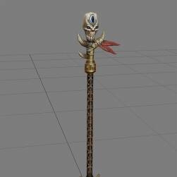 骷髅法杖魔杖 武器模型