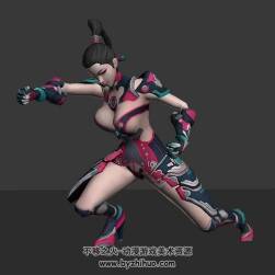 正在打拳的女拳手 Max模型