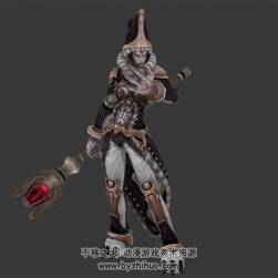 獸人女法師 3D模型 有綁定和全套動作