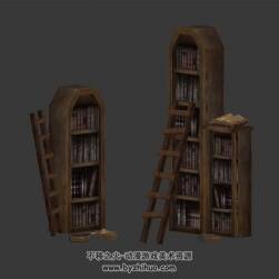 三個書柜 3D模型 四角面 百度網(wǎng)盤下載