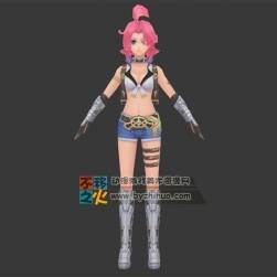 粉色 头发 运动 活泼 少女模型