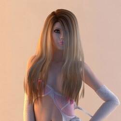 金发内衣性感美女 高精3D模型
