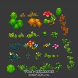 Q版花草蔬菜植物3DMax模型下載