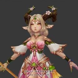 可愛(ài)的森林小精靈帶法杖3DMax格式帶綁定模型下載