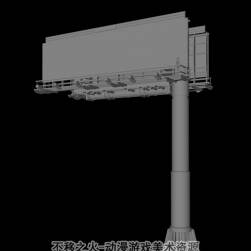 户外广告牌3D模型擎天柱灯箱Max C4D格式下载