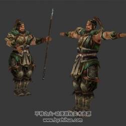 三國武將張飛 3D模型 有綁定和尬舞動作