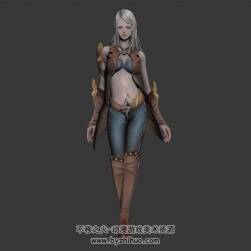 銀發(fā)精靈耳御姐 3D模型 有綁定和各種休閑動(dòng)作