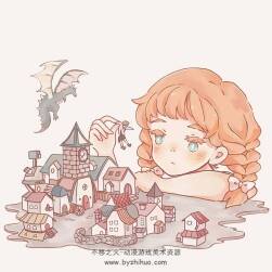 画师iva 治愈系插画作品图包 百度网盘下载