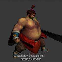 卡通風(fēng)格 古代大肚子武夫 3D模型 有綁定和揮砍動(dòng)作