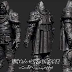 北境之王 穿著鎧甲的大胡子壯漢 zbrush模型