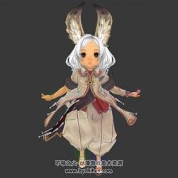 劍靈蘿莉女孩3DMax模型帶綁定下載 跑步待機(jī)施法受擊動作