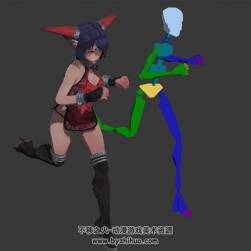神諭之戰(zhàn)Tera可愛萌妹子3DMax模型行走 奔跑動作帶骨骼下載