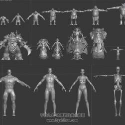 各种游戏裸模合集 人物+动物+怪物模型