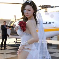 性感婚纱女孩3D模型