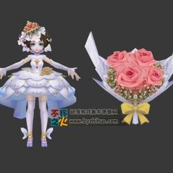 王者荣耀 小乔 白色婚纱[纯白花嫁] 3D模型