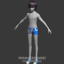 泳裝小男孩 Max模型 三邊面