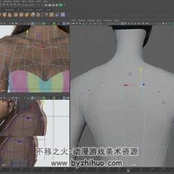 Maya人体建模视频教程 女性游戏角色身体建模教学