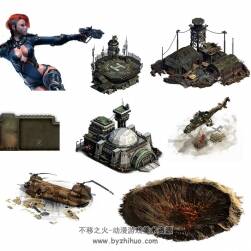 現(xiàn)代戰(zhàn)爭類型 2D游戲地圖建筑UI素材分享下載 1971P