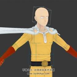 One Punch Man 一拳超人动漫角色3DMax模型带绑定肢体动作下载