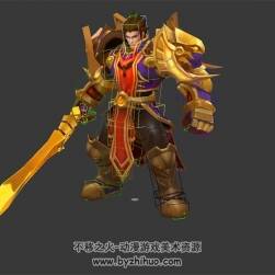 黃金鎧甲戰(zhàn)士猛男 3D模型 有綁定和待機(jī)動(dòng)作