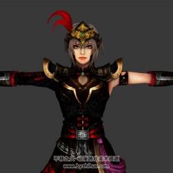 三國志戰(zhàn)記2呂玲綺3dmax模型帶兵器下載