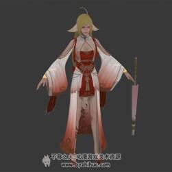 中國古風(fēng)妖精少女角色皮膚模型