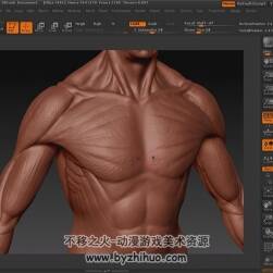 ZBRUSH 人体肌肉 结构教学讲解雕刻视频教程 附源文件