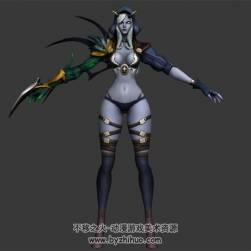 靈族性感女刺客 3D模型