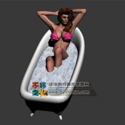 欧美  美女 浴缸 比基尼 模型
