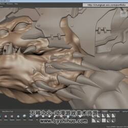 3dsmax龙头雕刻视频教程 魔幻风龙头超精细模型制作效果