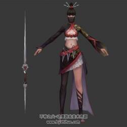 古裝游戲門派女峨眉刺錢婉容3DMax模型下載