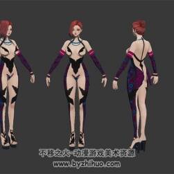 女王之刃 緊身衣NPC 3D模型 有綁定