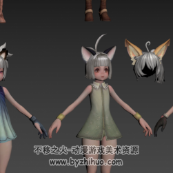 Tera艾琳（Lolita+成套華麗服裝、發(fā)型、臉型、獸耳、獸尾）模型