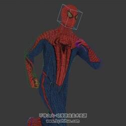 漫威英雄角色蜘蛛俠3DMax模型帶綁定奔跑動(dòng)作下載