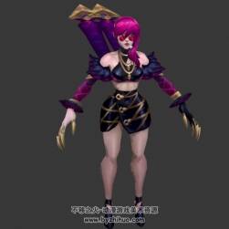 英雄聯(lián)盟kda女團伊芙琳Evelynn 3Dmax模型 帶綁定