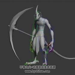 獨(dú)角長(zhǎng)臂鐮刀怪物 3D模型 有綁定和動(dòng)作